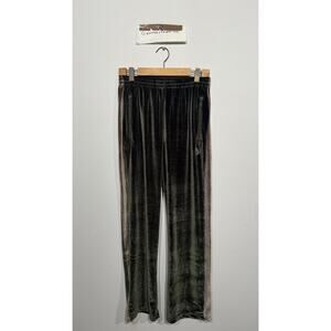 Dark Green Needles Velour Track Pants - Size Medium